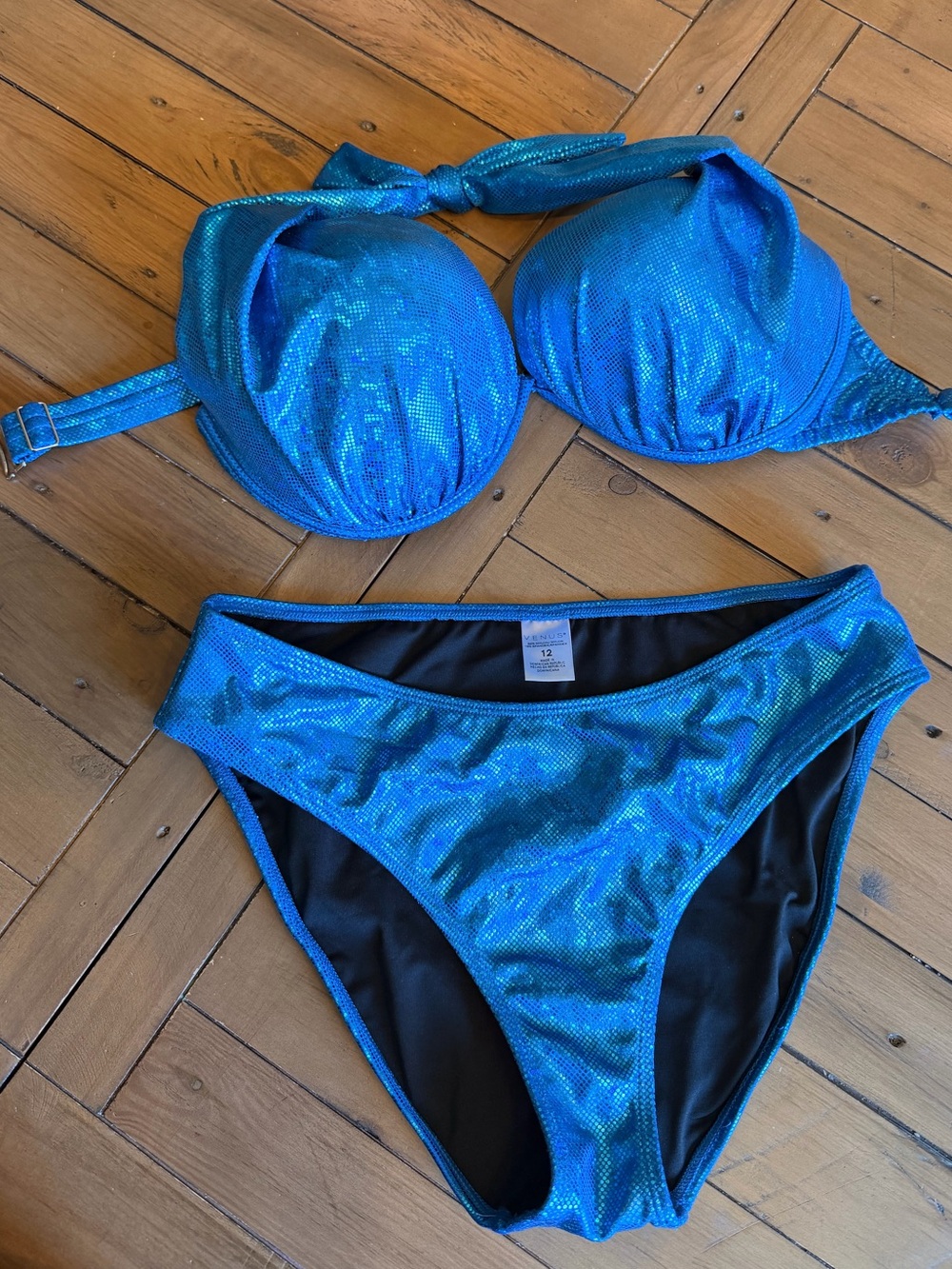 VENUS Blue Shimmer Bikini Set 36D/12